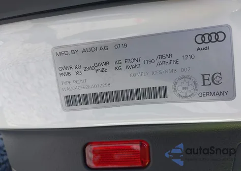 2019 Audi S5 3.0T Premium from USA, damaged, VIN WAUC4CF52KA072298